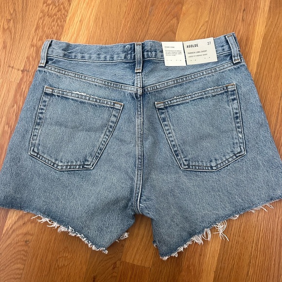 Agolde Blue Jean Shorts High-Waisted Vintage-Inspired - Picture 6 of 6